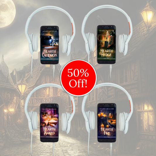 Shawn McGuire cozy murder mystery series 4-book audiobook collection.